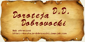 Doroteja Dobrovocki vizit kartica